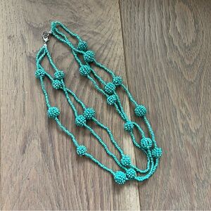 Turquoise Blue Beaded Necklace